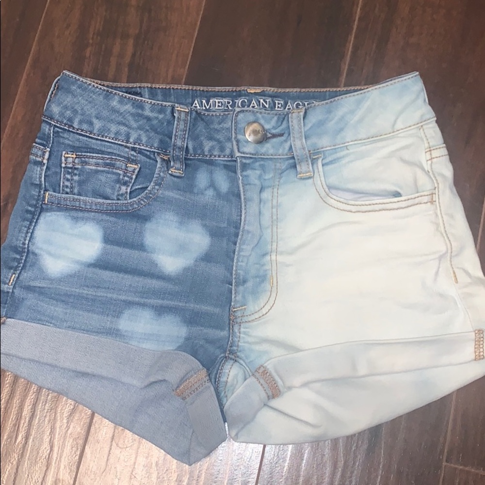 Up-cycled, hand-designed Jean shorts with hearts